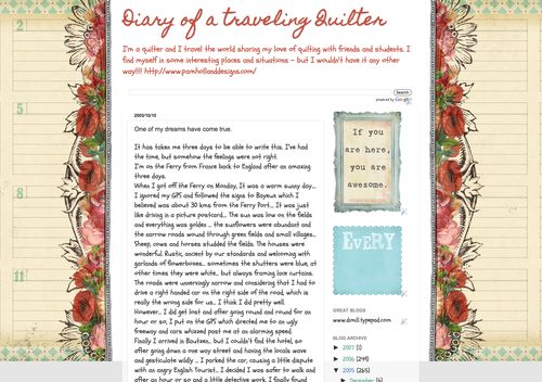 Diary of a traveling Quilter_ One of my dreams have come true. Diary of a traveling Quilter_ One of my dreams have come true.