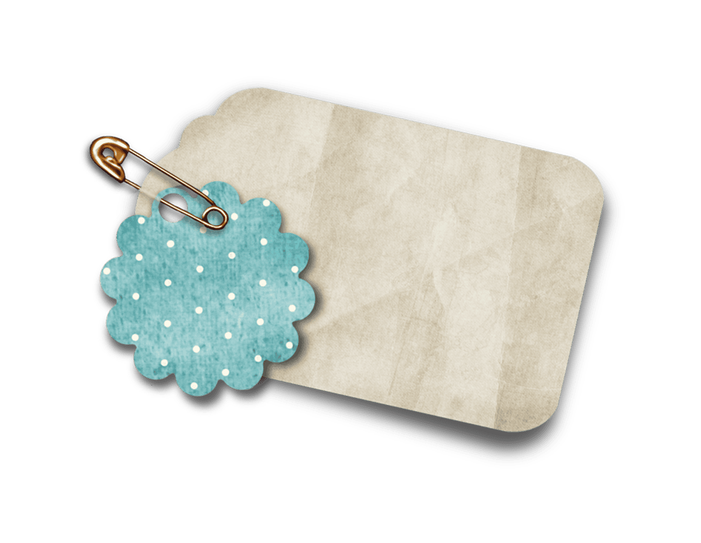 Being Grateful Tag Pinned Blue Dotted