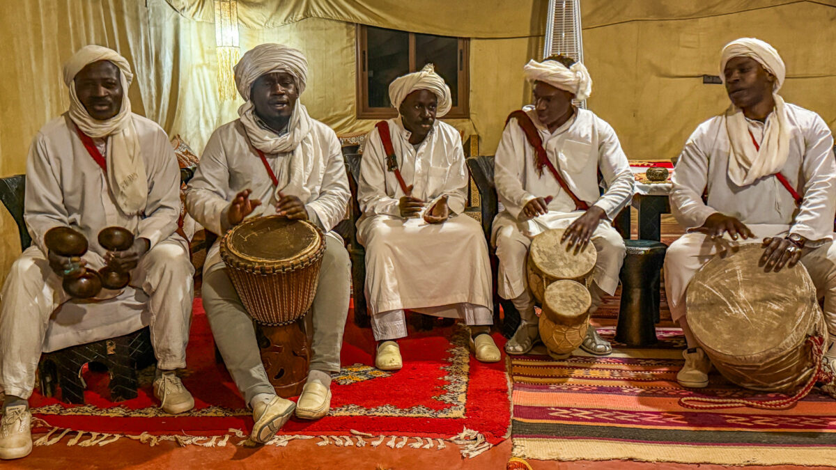 An evening of music in the Sahara desert.